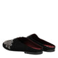 Black Velvet Slides DG Crown Slipper Shoes