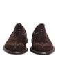 Brown Velvet Lace Up Oxford Dress Shoes
