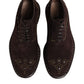Brown Velvet Lace Up Oxford Dress Shoes