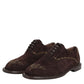 Brown Velvet Lace Up Oxford Dress Shoes