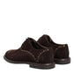 Brown Velvet Lace Up Oxford Dress Shoes