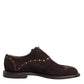 Brown Velvet Lace Up Oxford Dress Shoes