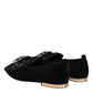 Black VATICANO Crystal Ribbon Slip On Shoes