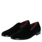 Black Velvet Loafers Formal Men Dress Shoes