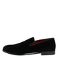 Black Velvet Loafers Formal Men Dress Shoes