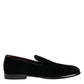 Black Velvet Loafers Formal Men Dress Shoes