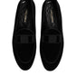 Black Velvet Loafers Formal Men Dress Shoes