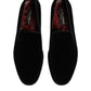 Black Velvet Slip On Loafers Men Formal Shoes