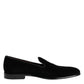 Black Velvet Slip On Loafers Men Formal Shoes
