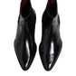 Black Leather MILLENIALS Mid Calf Boots Shoes