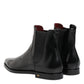 Black Leather MILLENIALS Mid Calf Boots Shoes