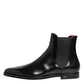 Black Leather MILLENIALS Mid Calf Boots Shoes