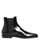 Black Leather MILLENIALS Mid Calf Boots Shoes