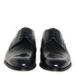 Navy Blue Leather Lace Up Derby Formal Shoes