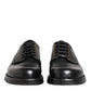Black Leather Lace Up Derby Formal Shoes