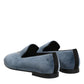 Blue Velvet DG Logo Loafers Formal Shoes