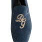 Blue Velvet DG Logo Loafers Formal Shoes