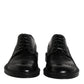 Black Leather Lace Up Men Derby Formal Shoes