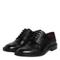 Black Leather Lace Up Men Derby Formal Shoes