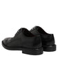 Black Leather Lace Up Men Derby Formal Shoes