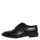 Black Leather Lace Up Men Derby Formal Shoes