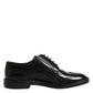 Black Leather Lace Up Men Derby Formal Shoes