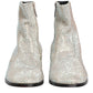 White Strass DG Logo Heels Ankle Boots Shoes