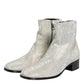 White Strass DG Logo Heels Ankle Boots Shoes