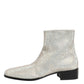 White Strass DG Logo Heels Ankle Boots Shoes
