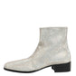 White Strass DG Logo Heels Ankle Boots Shoes