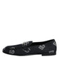 Blue Logo Cotton Loafers Formal Dress Shoes