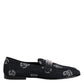 Blue Logo Cotton Loafers Formal Dress Shoes