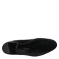 Black Chelsea Slip On Mid Calf Boots Shoes