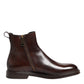 Brown Chelsea Leather Mid Calf Boots Shoes