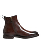 Brown Chelsea Leather Mid Calf Boots Shoes