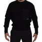 Black Cotton Crewneck Sweatshirt Sweater