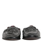 Black Leather Slip On Men Flat Loafers Shoes