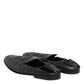 Black Leather Slip On Men Flat Loafers Shoes