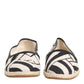 Black White Stripes Flat Espadrille Shoes
