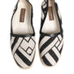 Black White Stripes Flat Espadrille Shoes