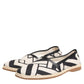 Black White Stripes Flat Espadrille Shoes