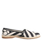 Black White Stripes Flat Espadrille Shoes
