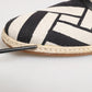 Black White Stripes Flat Espadrille Shoes