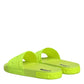 Green Rubber Slides Sandals Beachwear Shoes