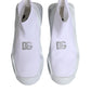 White Silver Slip On Wave Socks Sneakers Shoes