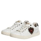 White Silver Sacred Heart Men Sneakers Shoes