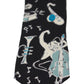 Elegant Black Music Pattern Silk Neck Tie