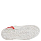 White Red Leather Logo Low Top Sneakers Shoes