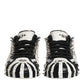 Black White Studded Low Top Sneakers Shoes
