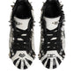 Black White Studded Low Top Sneakers Shoes